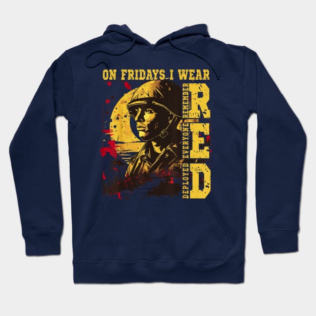 On friday I support troops wearing red Hoodie by Dreamsbabe